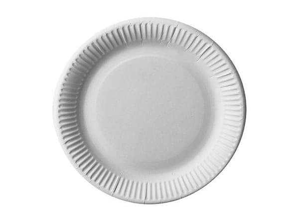 Papstar 81202, Plate, Rund, Fotoark kartong, Hvit, Monokromatisk, 25 stykker