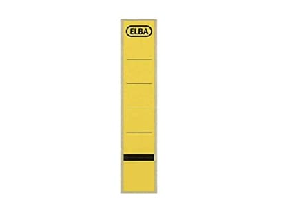 Elba Spine Label for Lever Arch Files 190 x 59 mm Yellow, Keltainen, 59 mm, 190 mm, 10 kpl, 10 arkkia