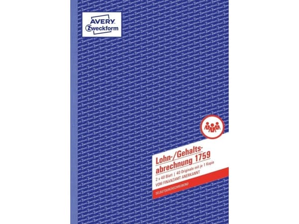 Avery 1759, Hvit, Gult, Fotoark kartong, A4, 210 x 297 mm, 40 sider, 2 stykker
