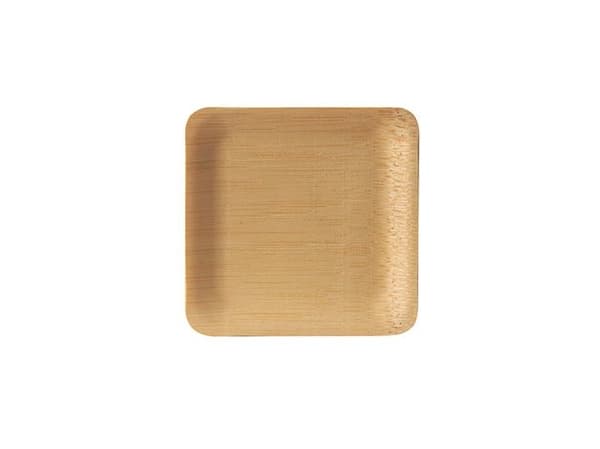 Papstar 88035, Plate, firkant, Bamboo, Naturlig, Monokromatisk, 10 stykker