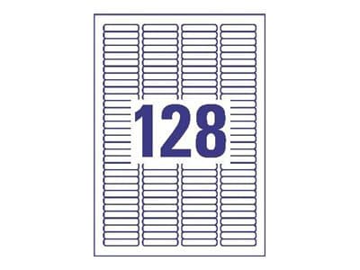 Avery L6020 - Fjernbart adhesiv - hvit - 8.5 x 43.2 mm 3200 stk (25 ark x 128) skyveetiketter