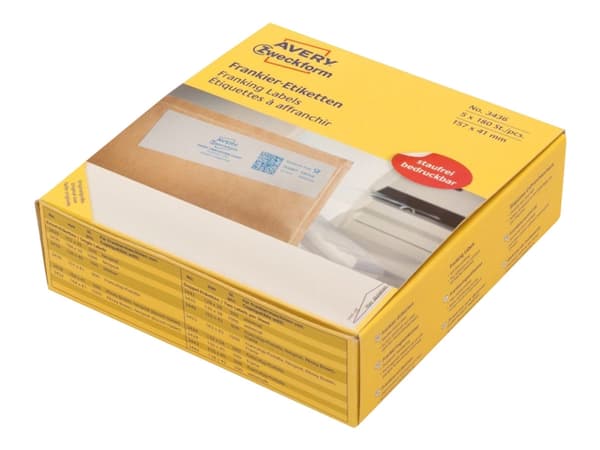Avery Zweckform - Permanet adhesiv - hvit - 157 x 41 mm 900 etikett(er) permanente frankeringsetiketter