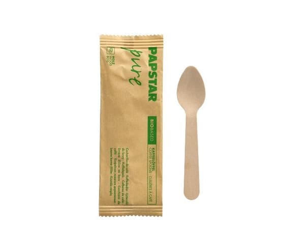 Papstar 88450, Engangsskje (kaffeskje), Tre, Naturlig, 11 cm, 50 stykker