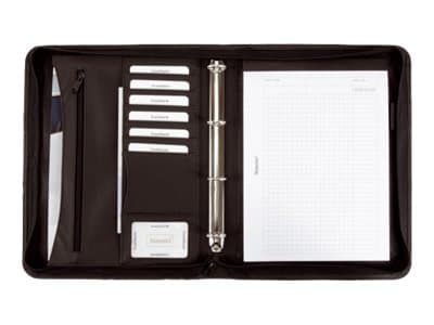 Alassio Office SET - Zippet mappe for dokumenter - kunstlær - svart