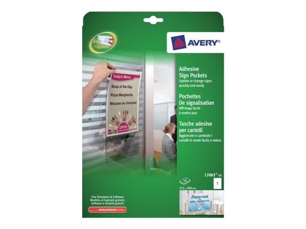 Avery - Selvklebende lomme - for A4 - blank (en pakke 10)
