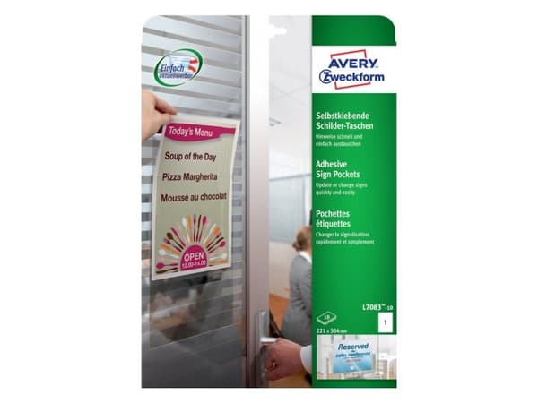 Avery - Selvklebende lomme - for A4 - blank (en pakke 10)