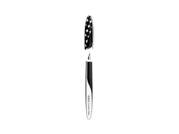 Herlitz my.pen Just Black, Svart, Silver, Påfyllning med bläckpatronssystem, Blå, Metall, Plast, Butiksställ, 1 styck