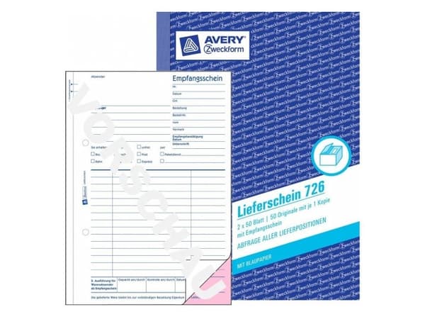 Avery 726, Sininen, Valkoinen, Paperi, 148 mm, 210 mm