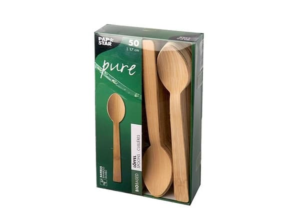 Papstar 88029, Engangsskje (suppeskje), Tre, Naturlig, 17 cm, 50 stykker