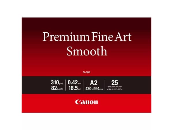 Canon Premium Fine Art FA-SM2 - Glatt - 16,5 mille - A2 (420 x 594 mm) - 310 g/m² - 82 pund - 25 ark fotopapir - for imagePROGRAF PRO-1000