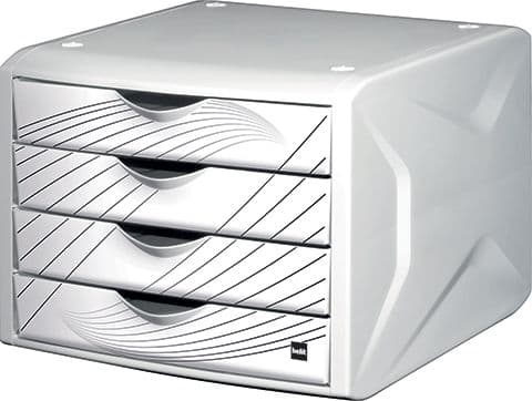 Helit H61295, 4 skuffer, Plast, Grå, 1 stykker, 262 mm, 212 mm