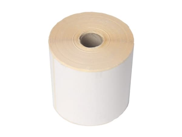 Termoetiket hvid top med perforering 105x220mm ø25 kerne 300stk/rul