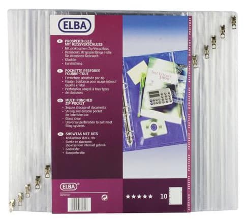 Elba 100080817, A4, PVC, Transparent, Liggande, 10 styck