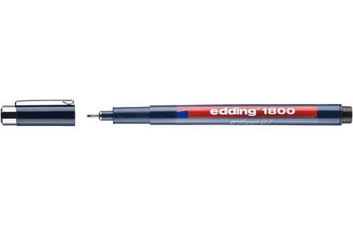 Edding 1800, Gelpenna med kork, Svart, Svart, Plast, Rund, Ambidextrous