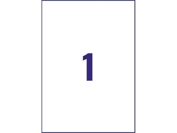 Avery A3L001-10, Hvit, Selvklebende skriveretikett, A3, Papir, Universell, Avtagbar