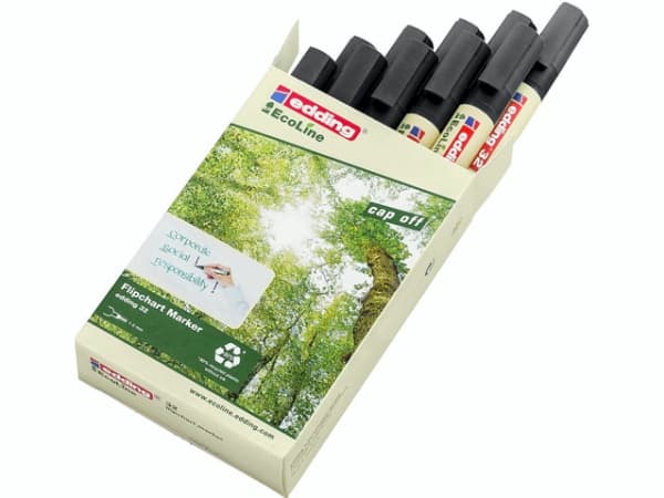 Edding 32 EcoLine, 1 stykker, Sort, Meisel tupp, Flerfarget, Rund, Medium
