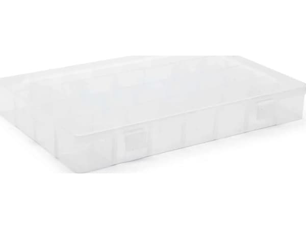 Opbevaringsboks m/28 rum 34,5x21,5x4,7cm