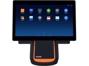Sunmi T2s, 39,6 cm (15,6"), Android, svart, oransje POS-system, detaljhandel, berøringsskjerm, kapasitiv, 39,6 cm (15,6"), oppløsning: 1920x1080 piks