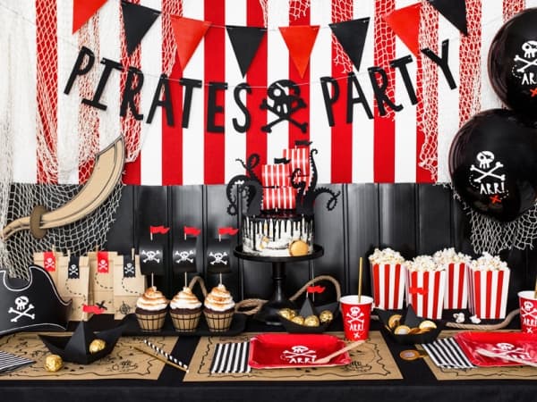 PartyDeco POP12-007, papper, Röd, Vit, 70 mm, 70 mm, 125 mm, 6 styck