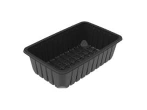 Plastbakke K81-75S Rektangulær 2220ml L26.06xB15.96xH7.38cm 850 my PP sort,252 stk/krt