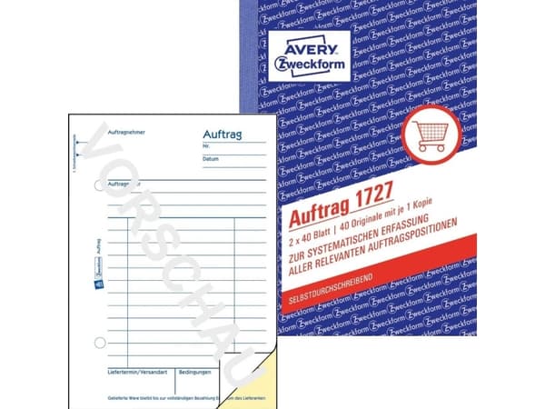 Avery 1727, Vit, Gul, Kartong, A6, 105 x 148 mm, 40 sidor, 2 styck