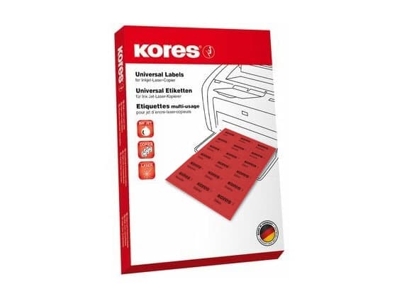 Kores L19061.254, Rød, Universell, Rektangel, A4, Tyskland, Laser/Blekkskriver