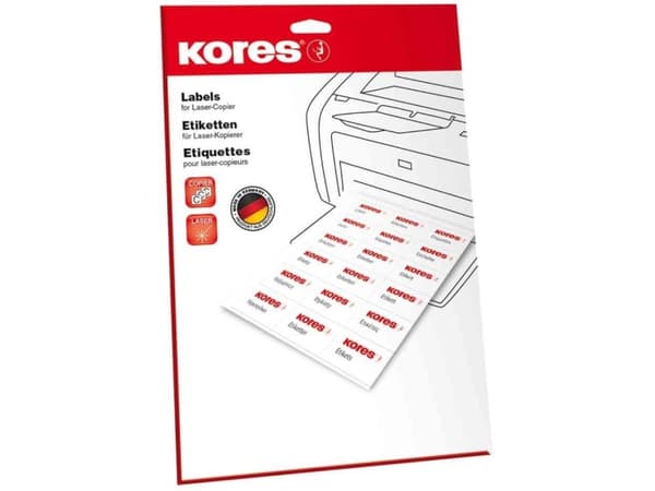 Kores L9934.25, Vit, Universal, Rektangel, A4, Tyskland, Laser/bläckstråleskrivare