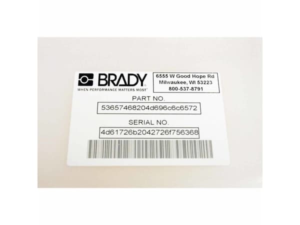 Brady, THT-5-484-10, 25µ Polyester, Weiß, 25,4 x 12,7mm, extrem stark haftend, 3-bahnig (10000 E.) (062390)