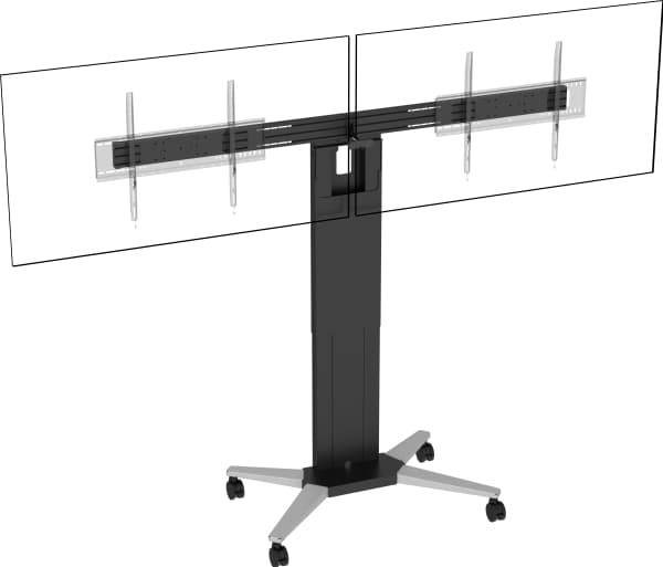 Vision VFM-F51T - Vogn - for 2 LCD/plasma-paneler - motordrevet - aluminium, stål - matt svart - skjermstørrelse: 55"-86"