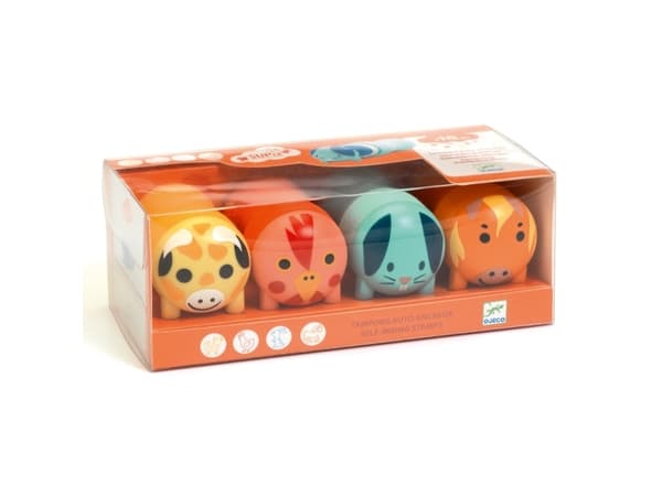 DJECO Farm Animal Stamps for Little Ones, Frimerkesett for barn, 1,5 år, Flerfarget