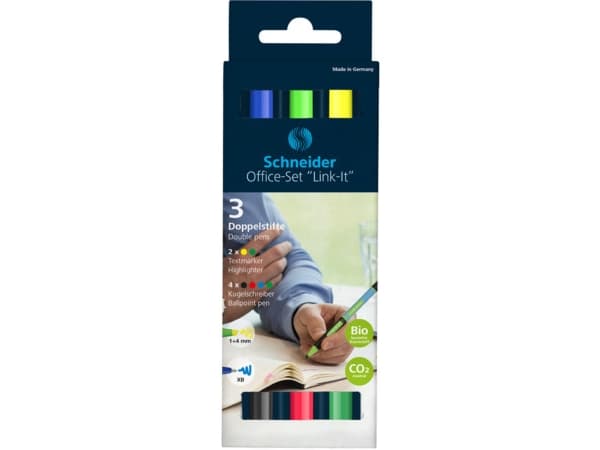 Schneider skrivverktyg Link-It, 4 färger, Olika färger, Olika färger, Rund, Tyskland, Pojke/Flicka