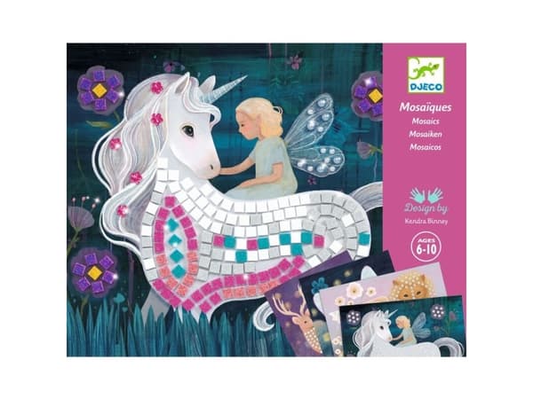 DJECO The Enchanted World Mosaic Kit, Children''s diamond painting kit, 6 År, Multifärg