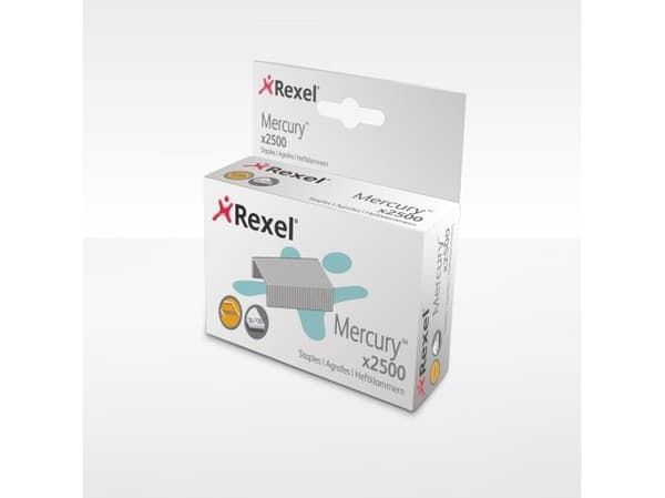 Rexel Mercury, Niittipakkaus, 2500 niitit, Terästä, Hopea, 120 arkkia, 220 g
