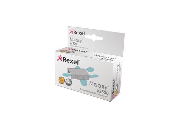 Rexel Mercury, Niittipakkaus, 2500 niitit, Terästä, Hopea, 120 arkkia, 220 g