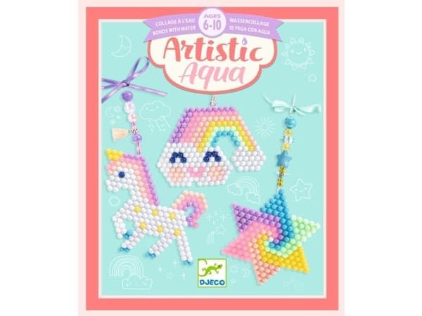 DJECO Rainbow Artistic Aqua, Children''s bead set, 6 år, Flerfarget