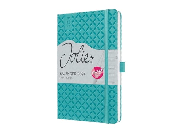 Sigel Jolie J4102, Ukentlig avtalebok, Innbundet (hardcover), 174 sider, Turkis, A6, Kunstig lær