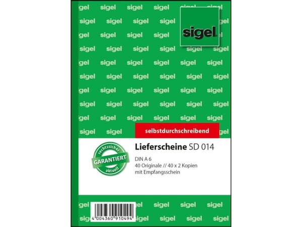 Sigel - Fraktliste - 40 ark - A6 - triplikat - karbonfri