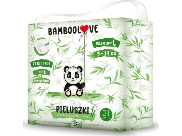 Bamboolove Blöjor av bambufiber L, 9-14 kg, 21 st.