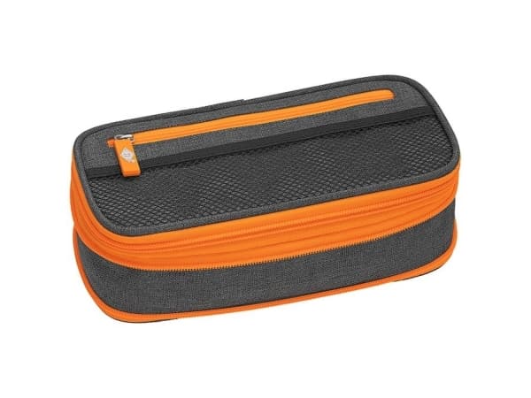 Wedo Neon Stretch, Mykt penal, Polyester, Grå, Oransje, Monokromatisk, Glidelås, Barn