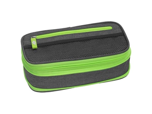 Wedo Neon Stretch, Mjukt pennfack, Polyester, Grön, Grå, Monokromatiskt, Dragkedja, Barn