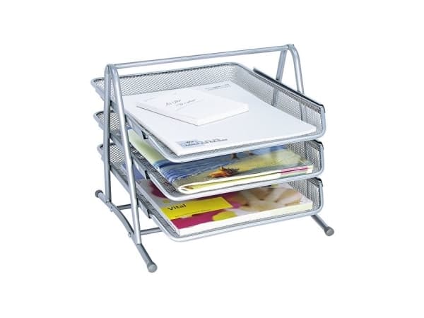 Wedo 65 854, Metall, Silver, Vit, A4, 3 lådor, 350 mm, 30 cm