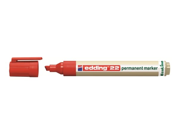 edding EcoLine 22 - Markering - permanent - för glas, metall, plast - röd - 1-5 mm