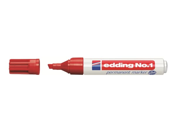 edding No.1 - Markering - permanent - röd - 1-5 mm