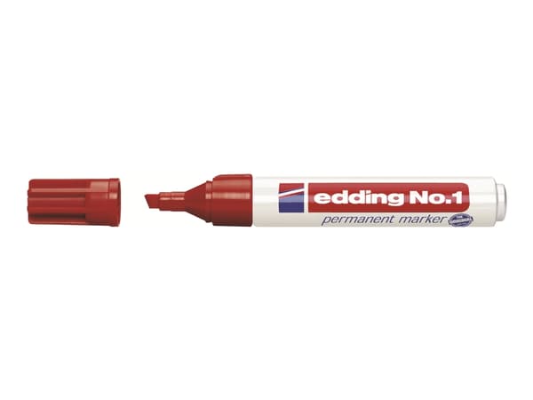 edding No.1 - Markering - permanent - röd - 1-5 mm