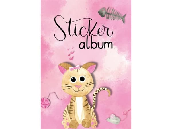 AVERY Zweckform ZDesign KIDS klistremerkealbum "Cat", DIN A5 16 blanke sider, papir, silikonbelagt for liming og - 1 stk (57794)