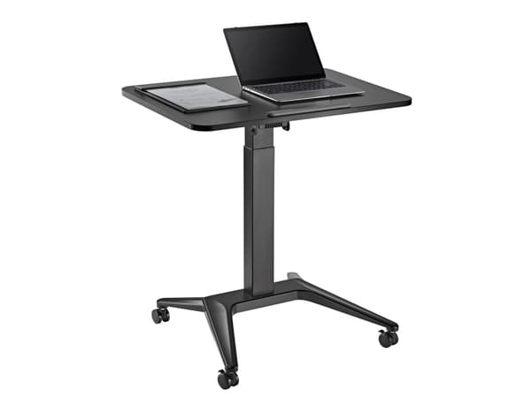 Maclean MC-453 B Mobile Laptop Desk with Pneumatic Height Adjustment, Laptop Table with Wheels, 80 x 52 cm, Max. 8 kg, Height Adjustable Max. 109 cm