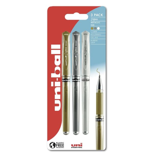 Uni-ball Signo 153 gel roller - guld/sølv/hvid