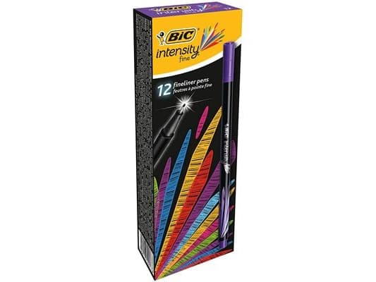 BIC fineliner Intensity, Fin, 1 färger, Violett, 0,4 mm, Svart, Violett, 12 styck