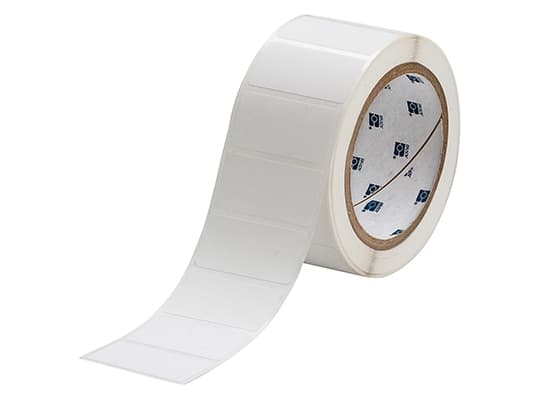 Brady THT-17-483-3, Hvit, Selvklebende skriveretikett, Polyester, Trermisk overføring, Gummi, Permanent