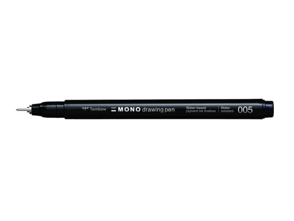 Tombow WS-EFL-H-005, Svart, Fin, Svart, Rund, 0,2 mm, 1 styck